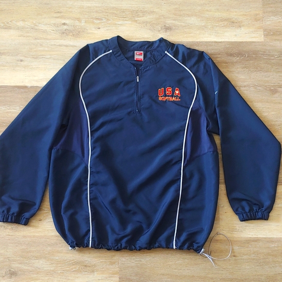 Nike Jackets \u0026 Coats | Rare Nike Team Fitdry USA Softball Pullover Windbreaker Jacket | Color: Blue | Size: L | Inlandemporium2's Closet